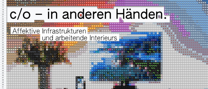 Das Bild zeigt eine verpixelte Ansicht eines Computerscreens. Kleine Zellen, die wie eine Excel Tabelle aussehen und mit Emojis gefüllt sind, ergeben das Bild einer Palme und eines Computermonitors.