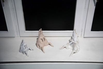 Three glazed ceramic sculptures 