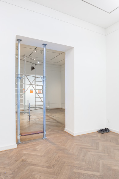 View of the gallery with scaffolding