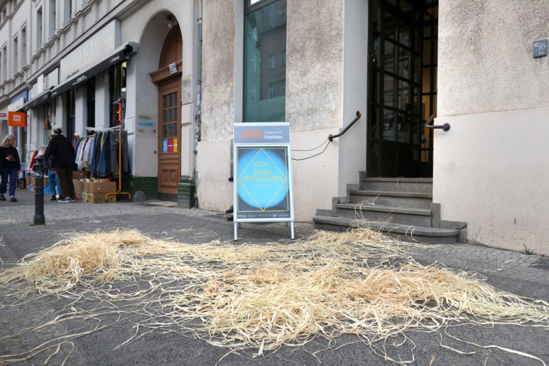Raffia vor der Galerie im Saalbau