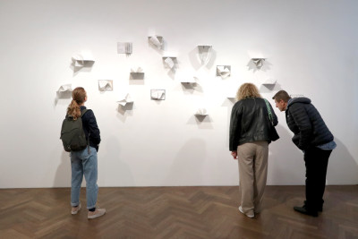 Visitors view the exhibition 